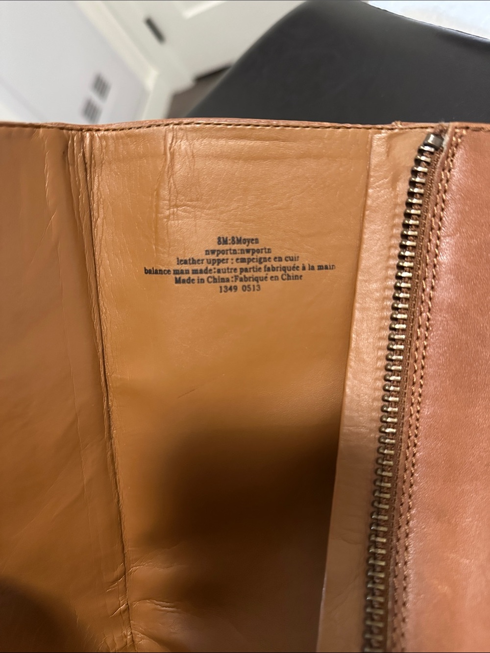 Nine West Cognac Brown Leather Knee Boots with Side Zip - Picture 9 of 10
